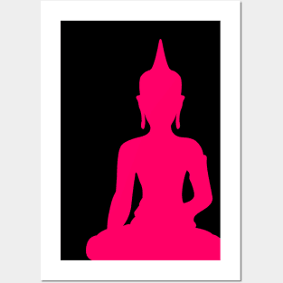 Pink Neon Buddha Posters and Art